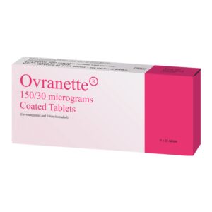 Box of Ovranette Tablets used for contraception