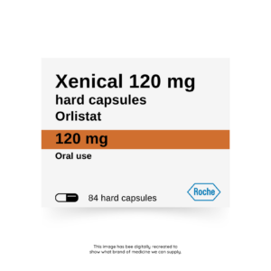 Xenical 120mg orlistat capsule box for weight loss treatment