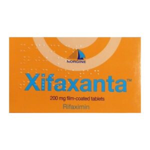 Blister pack of Xifaxanta 200 mg tablets for diarrhoea