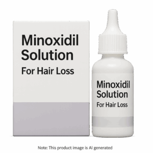 Box of Minoxidil 5% Solution used for treating hair loss