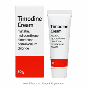 Box of Timodine Cream used for fungal nappy rash and intertrigo