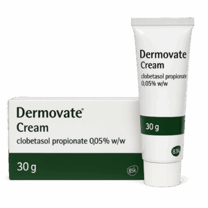 Box of Dermovate Cream used for eczema and skin inflammation