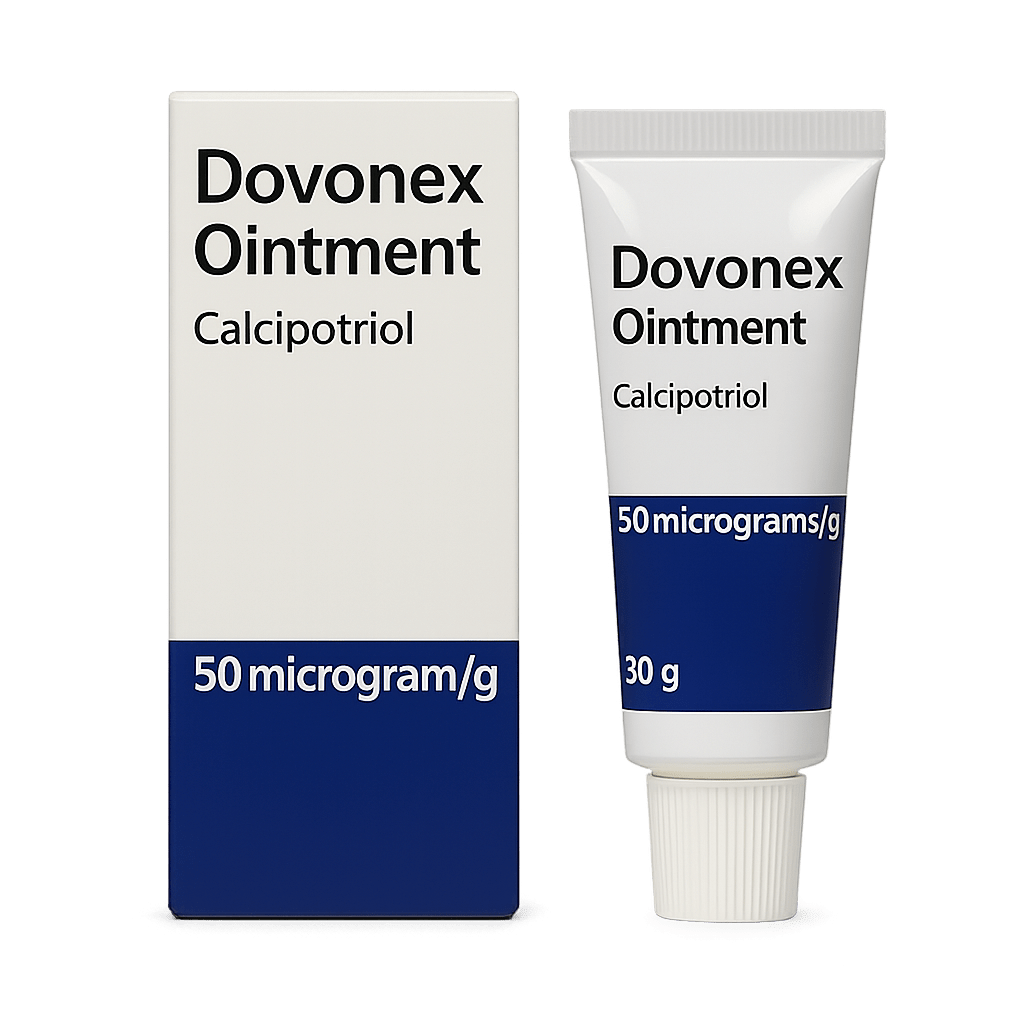 Box of Dovonex Ointment used for plaque psoriasis treatment