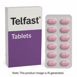Box of Telfast Tablets for hay fever and allergy relief