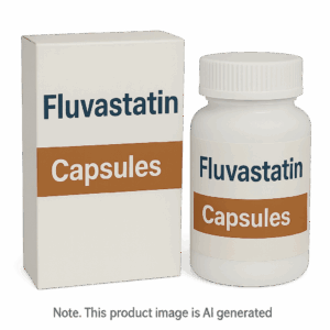 Box of Fluvastatin Tablets for cholesterol management