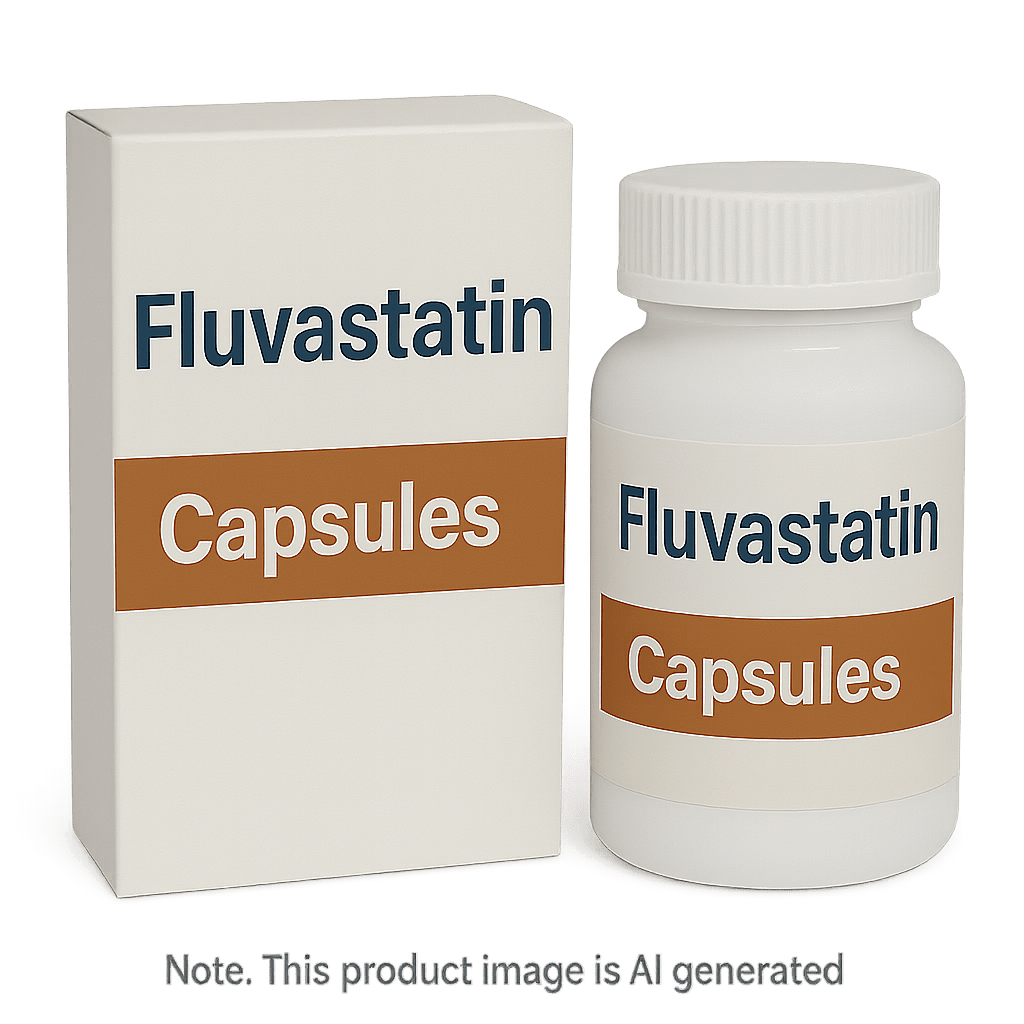 Box of Fluvastatin Tablets for cholesterol management