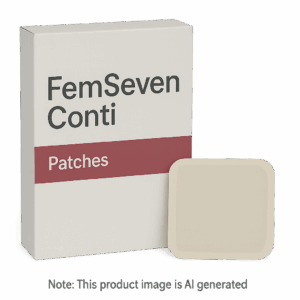 Box of FemSeven Conti Patches for menopause treatment