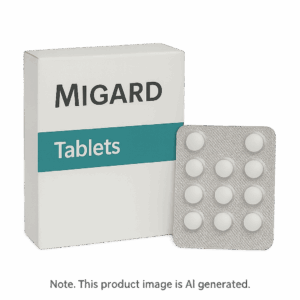 Box of Migard Tablets for acute migraine relief