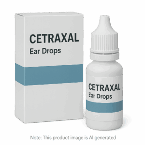 Box of Cetraxal Ear Drops used to treat bacterial ear infections