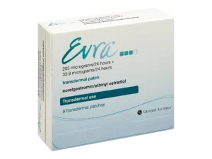 Box of Evra Patch used for hormonal contraception